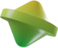 Green double cone 3d shape
