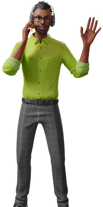 3d render, male, contact, headset
